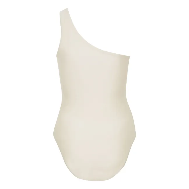 Maillot 1 Pièce Asymétrique Ava | Blanc cassé