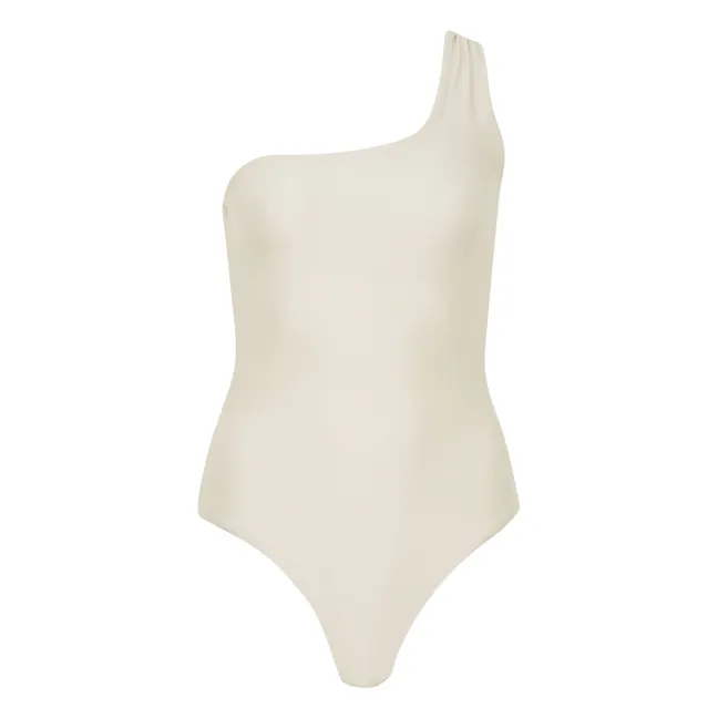 Maillot 1 Pièce Asymétrique Ava | Blanc cassé