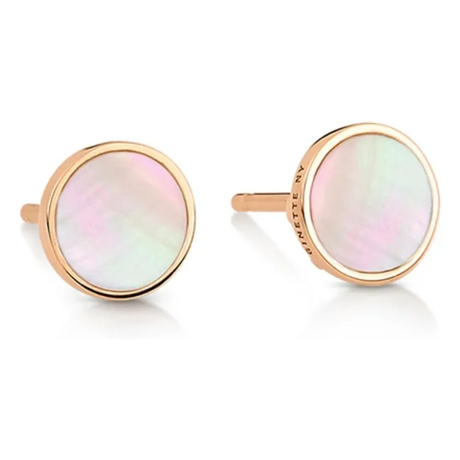 Boucles d'Oreilles Disc Ever | Nacre Rose