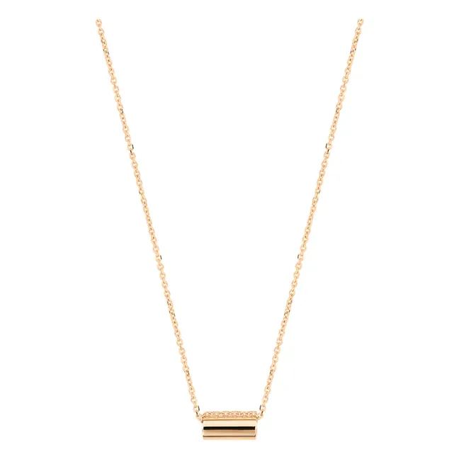 Mini Straw necklace | Pink Gold