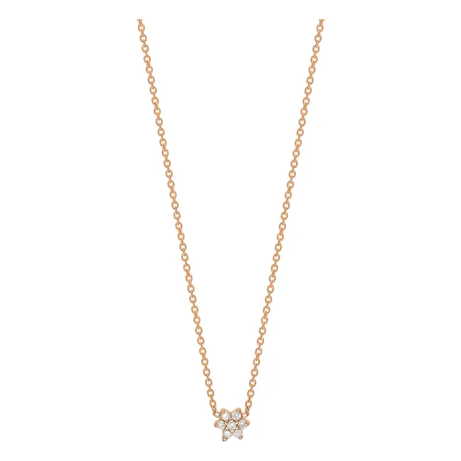 Mini Diamond Star necklace | Pink Gold