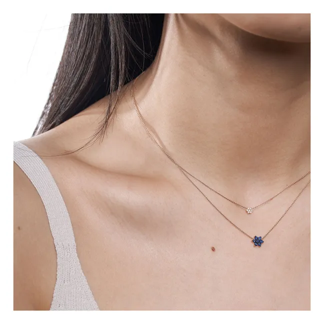 Mini Diamond Star necklace | Pink Gold