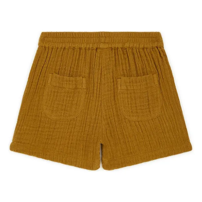 Pantalones cortos Ramb Gasa de algodón orgánico | Ocre
