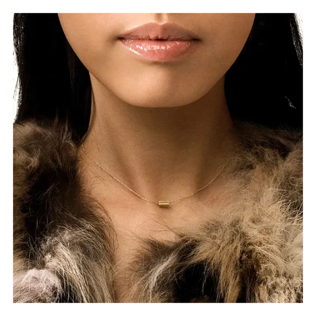 Mini Straw necklace | Pink Gold