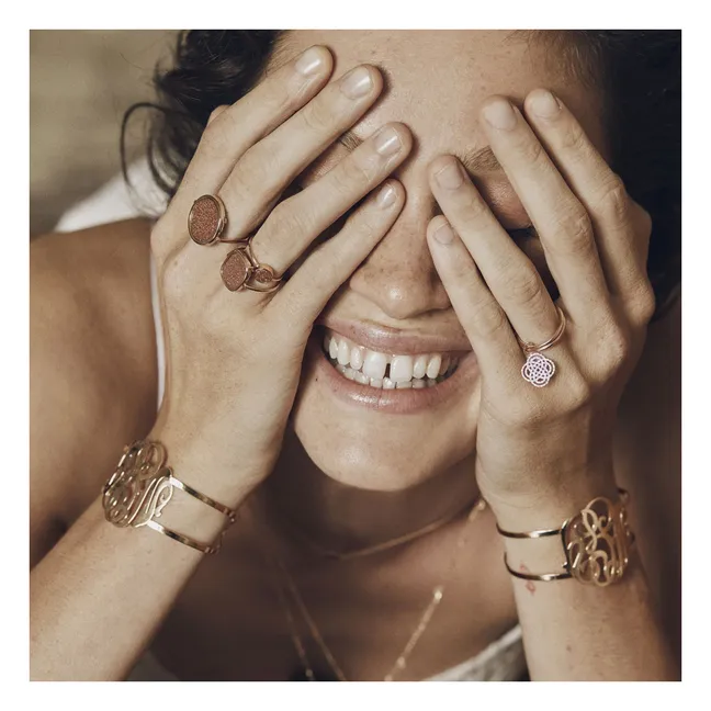 Bague Disc Mini Ever | Gold Sandstone