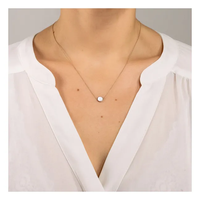 Disc Mini Ever necklace | Pink Mother-of-pearl