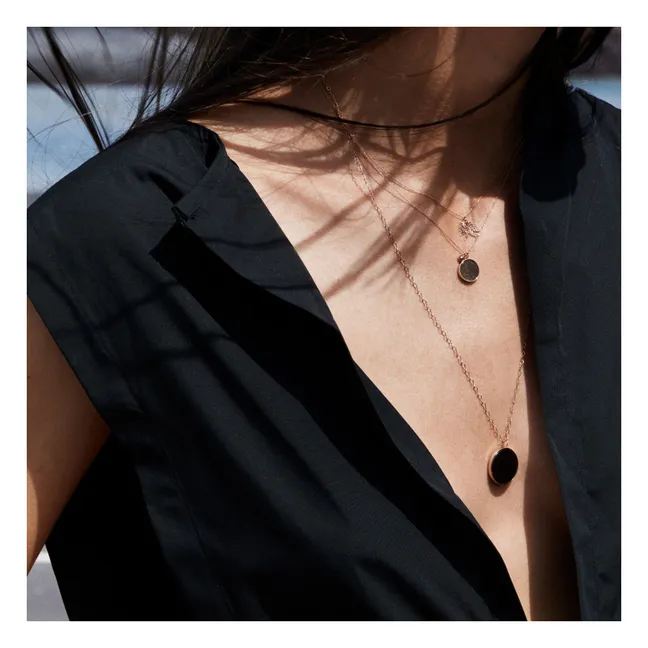 Collier Disc Ever | Obsidienne Dorée
