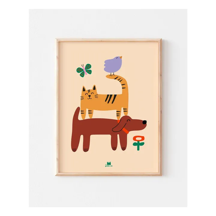 Affiche Chien, Chat et Oiseau | Sable- Image produit n°1