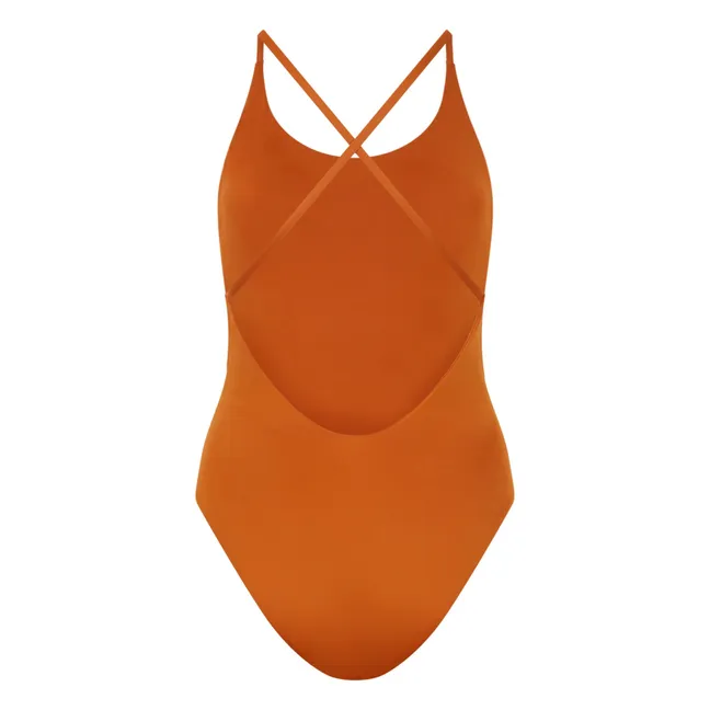 Traje de baño de 1 pieza con espalda cruzada Amy | Óxido