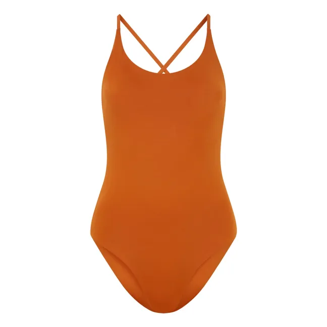 Traje de baño de 1 pieza con espalda cruzada Amy | Óxido