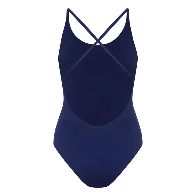 Maillot 1 Pièce Dos Croisé Amy | Bleu indigo