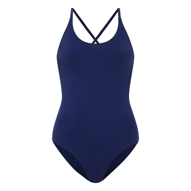 Maillot 1 Pièce Dos Croisé Amy | Bleu indigo