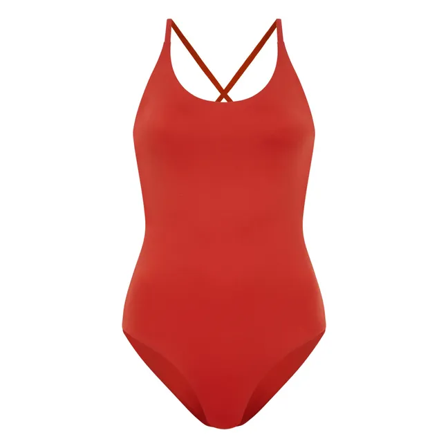 Maillot 1 Pièce Dos Croisé Amy | Brique