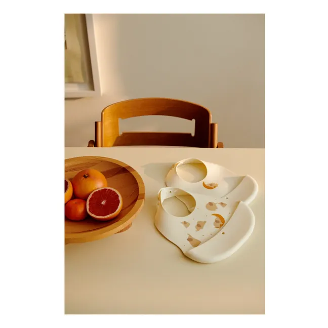 Baberos de silicona Ember - Juego de 2 | Elephant/Creme de la creme