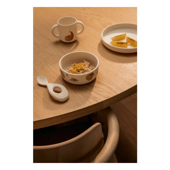 Set vaisselle Vivi en silicone - Set de 4 | Elephant/Creme de la creme