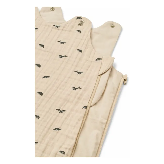 Schlafsack aus Bio-Baumwolle Flora | Mini whale/Sandy