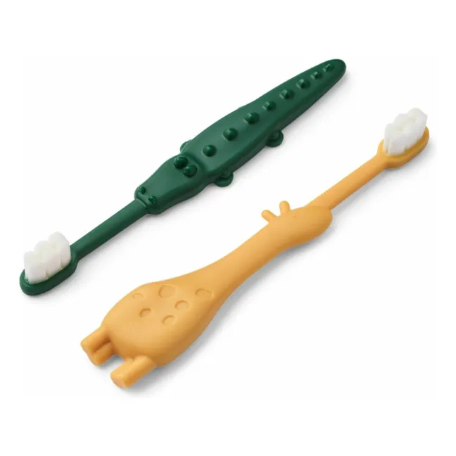 Brosse à dents Fabio - Set de 2 | Yellow mellow/Garden green