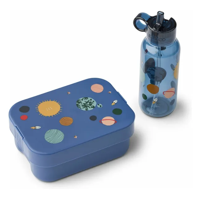 Chelsey lunch-box and gourd set | Universe/Classic navy