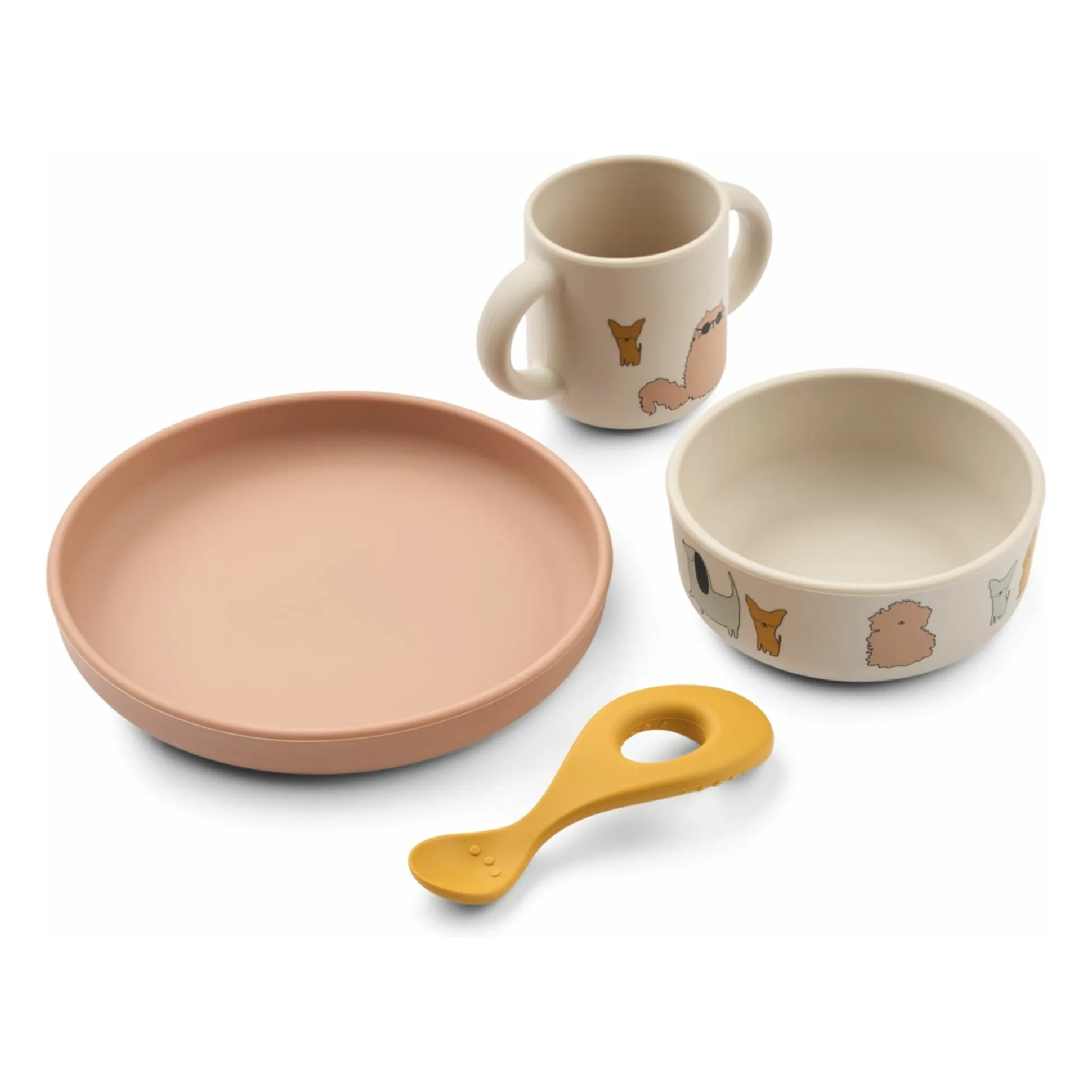 Liewood Cats And Dogs/Sandy Vivi Silicone Dish Set - Set Of 4