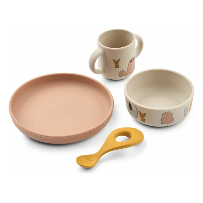 Set vaisselle Vivi en silicone - Set de 4 | Cats and Dogs/Sandy