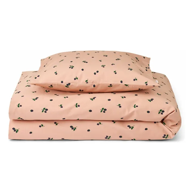 Parure de lit en coton bio | Berry/Pale Tuscany