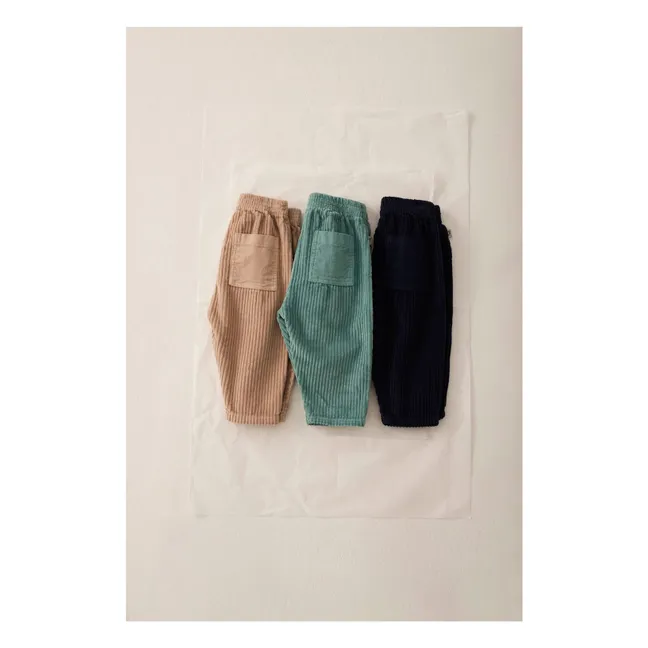 Pantalon Miki Velours Côtelé Coton Bio | Vert d'eau
