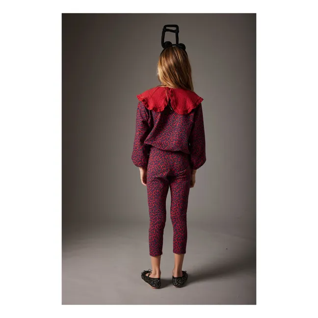 Sweat Genoa Léopard Coton Bio | Rouge