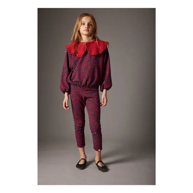 Sweat Genoa Léopard Coton Bio | Rouge
