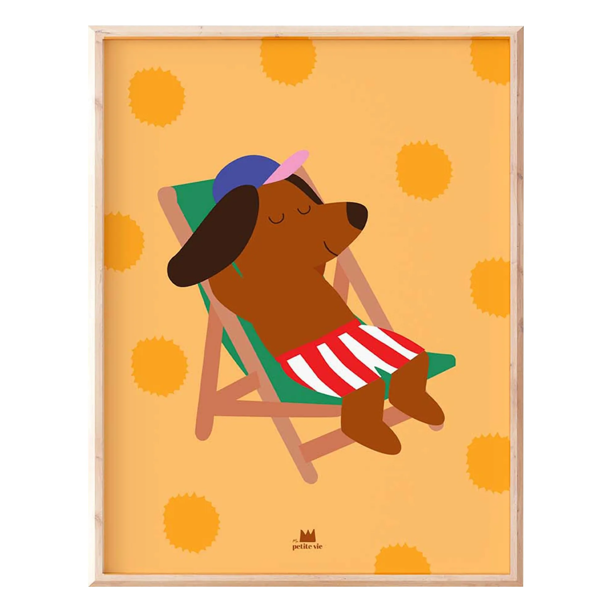 Ma Petite Vie Yellow Chien Sun Poster