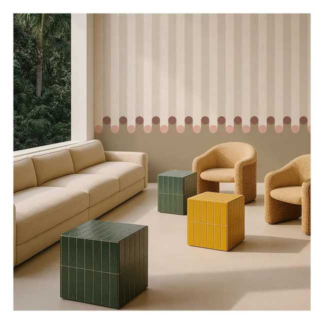 Dott-Tapeten - 4 Streifen | Beige