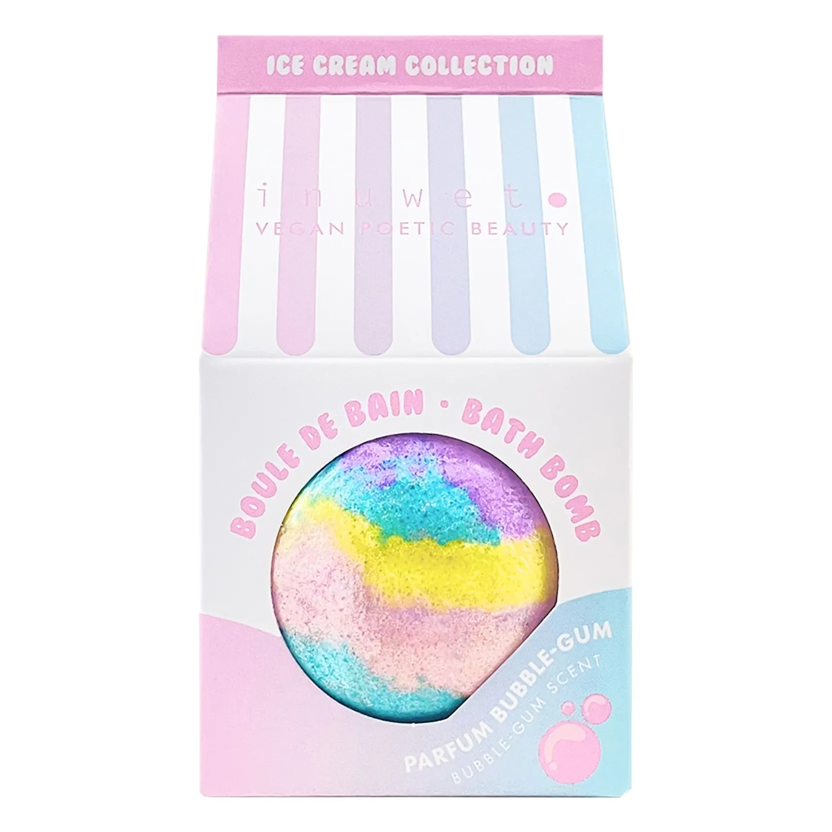 Inuwet Untinted Ice Cream Bubble Gum Bath Bomb - 120 G