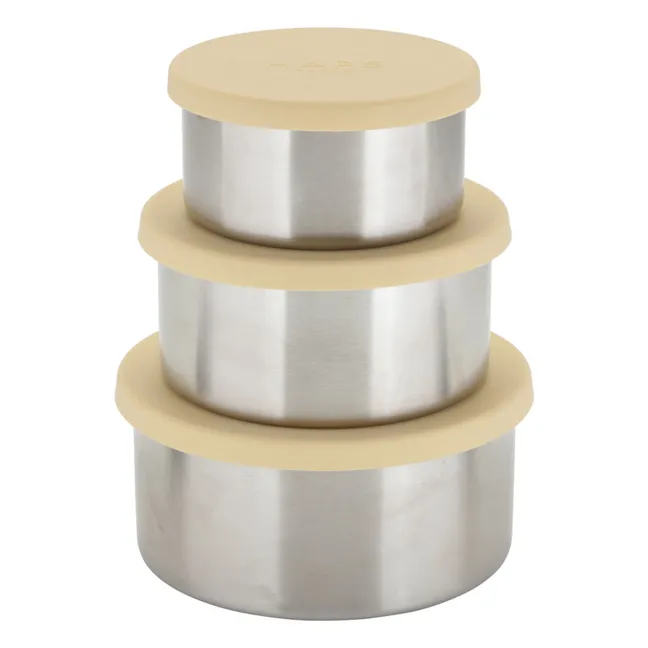 Boîtes à repas Steel - Set de 3 | Jaune