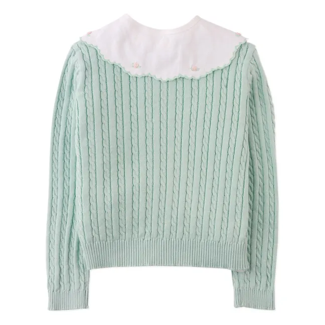 Cárdigan cuello Claudine | Verde agua