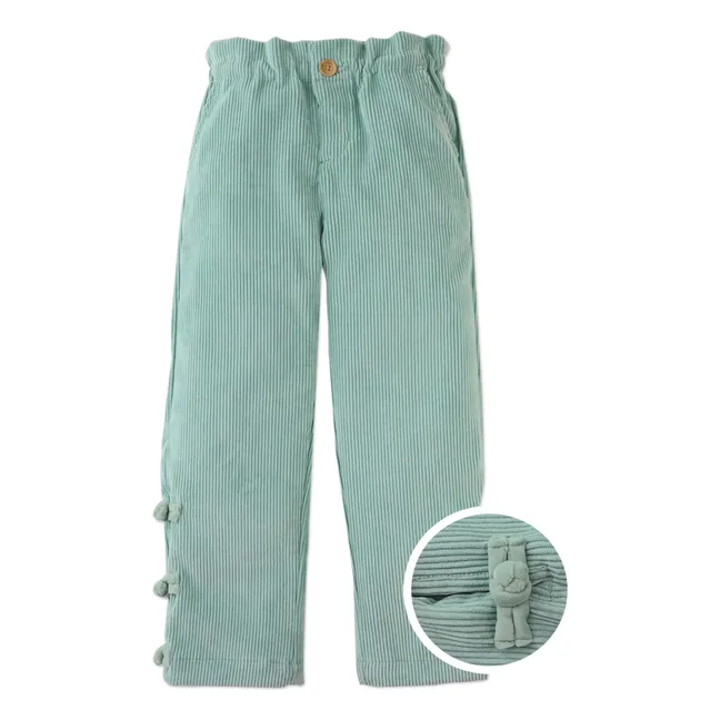 Pantalones con volantes Arielle | Verde agua