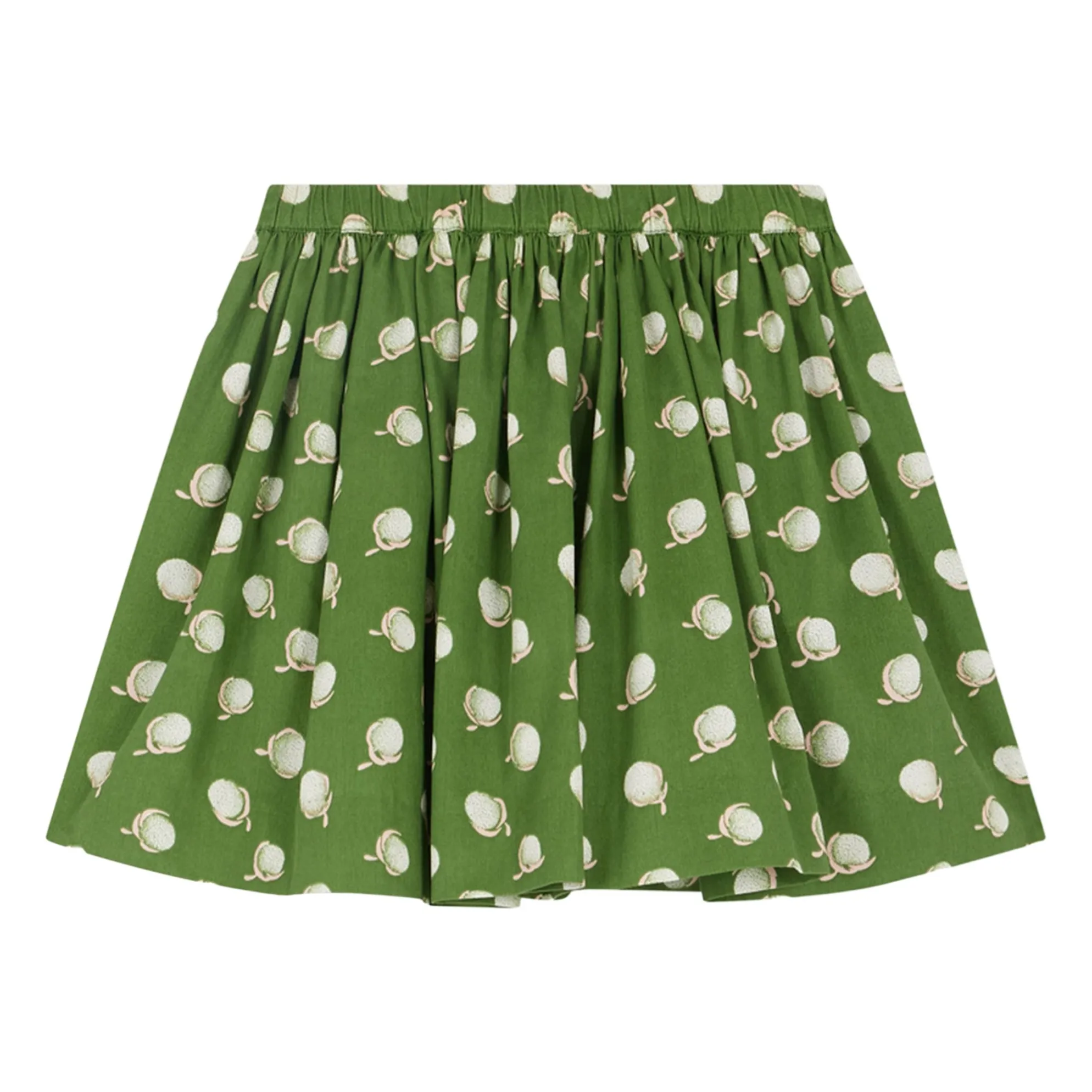 Bonpoint Girls Green Suzon Skirt Organic Cotton