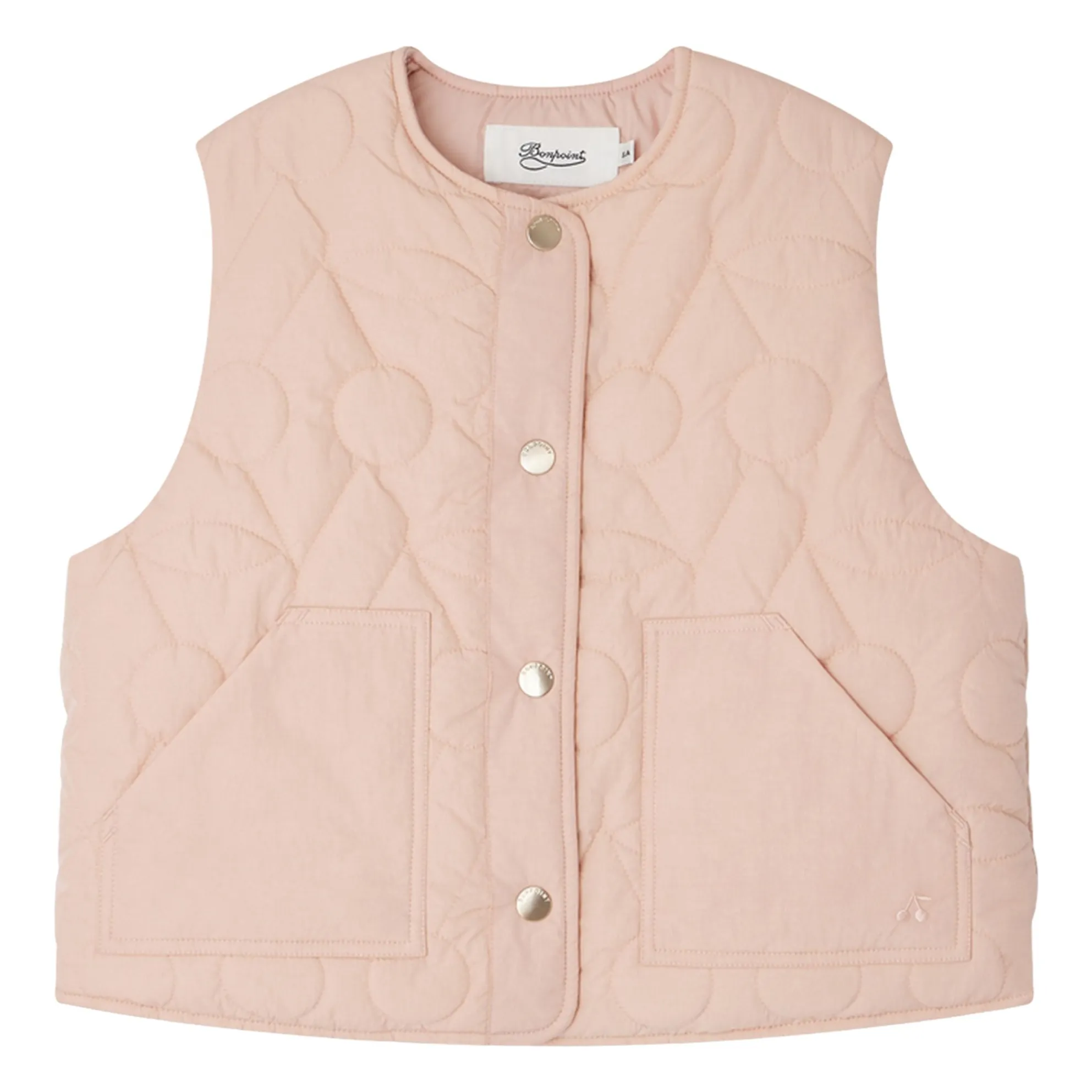 Bonpoint Girls Pale Pink Jilian Sleeveless Jacket Recycled Fibers