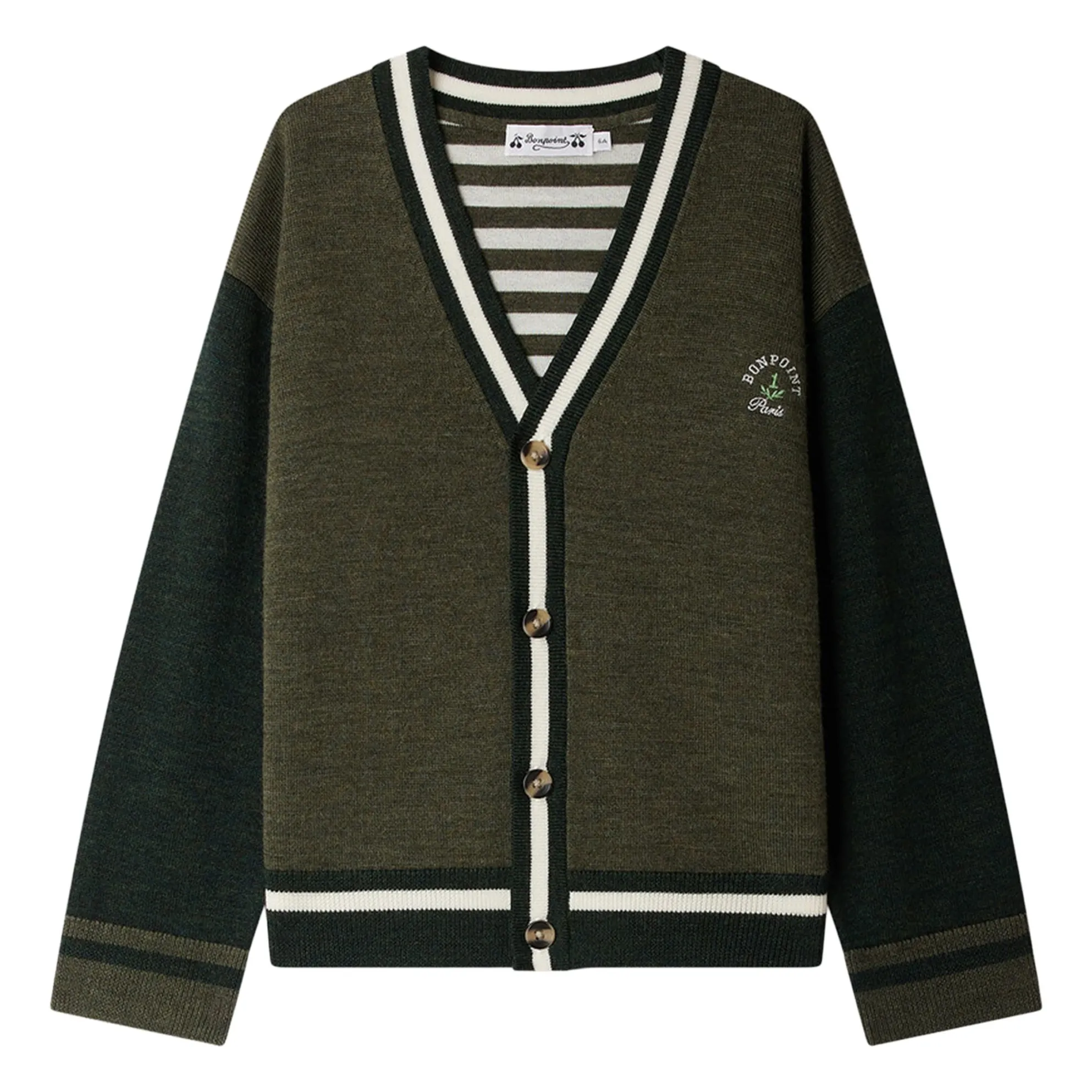 Bonpoint Boys Khaki Cardigan Julian Laine