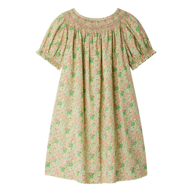 Jarah Liberty Kleid aus Bio-Baumwolle mit Smokings | Seidenfarben