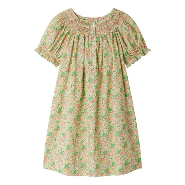 Jarah Liberty Kleid aus Bio-Baumwolle mit Smokings | Seidenfarben