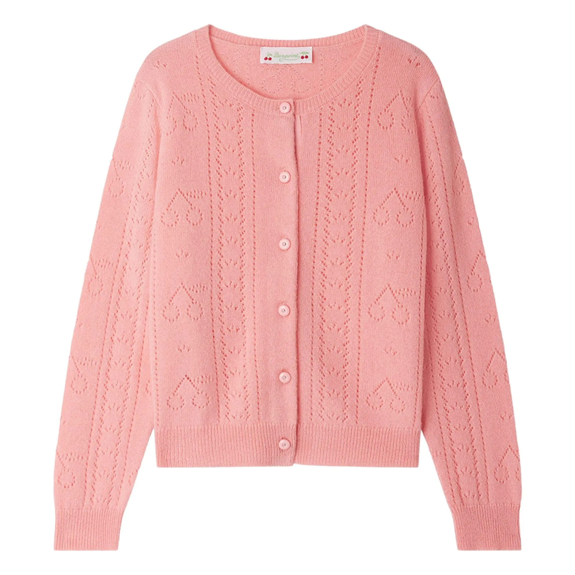 Bonpoint Girls Pink Josiane Cashmere Cardigan