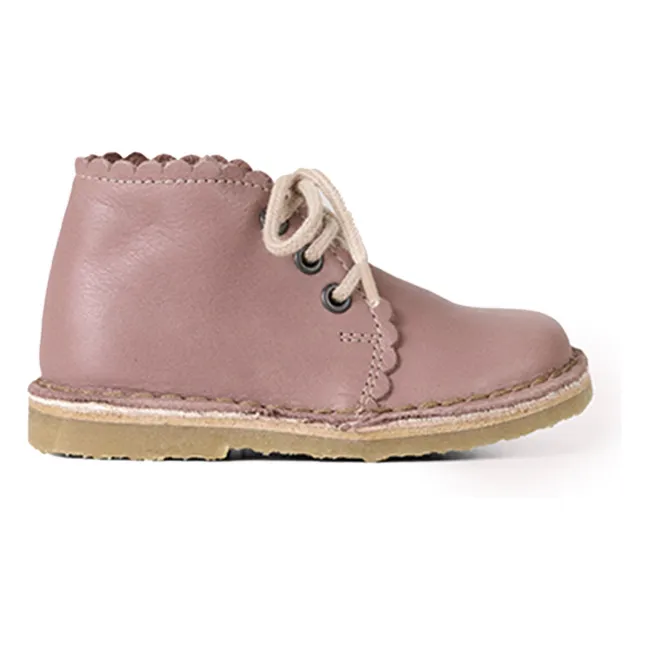 Scallop Lace Boots | Pink