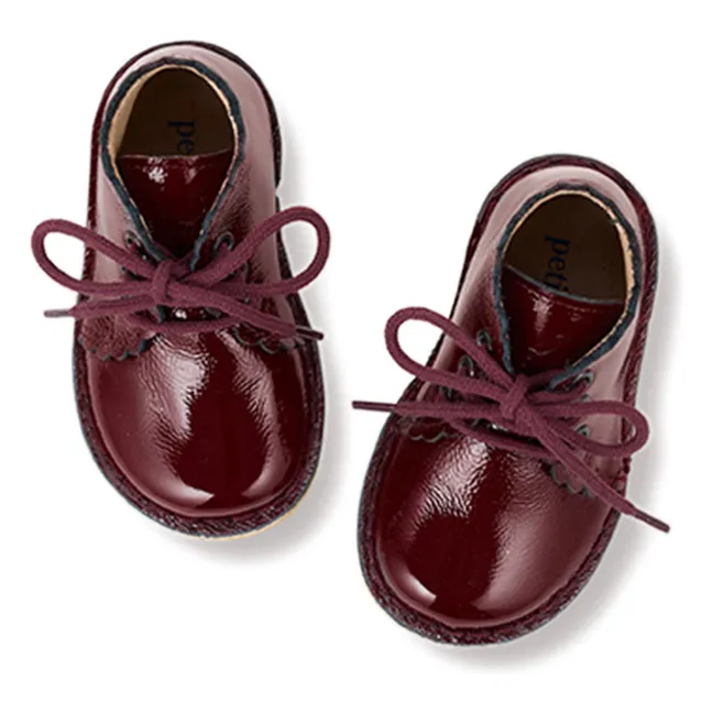 Scallop Lace Boots | Burgundy