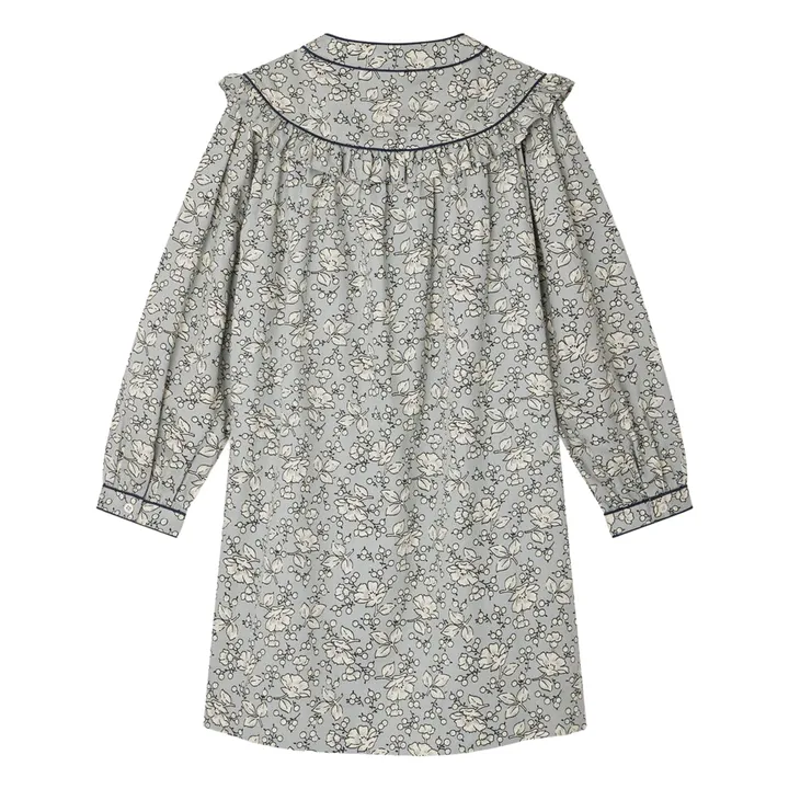 Vestido Jacinta de algodón orgánico | Azul Gris- Imagen del producto n°3