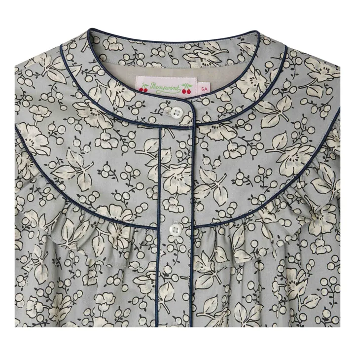 Vestido Jacinta de algodón orgánico | Azul Gris- Imagen del producto n°4