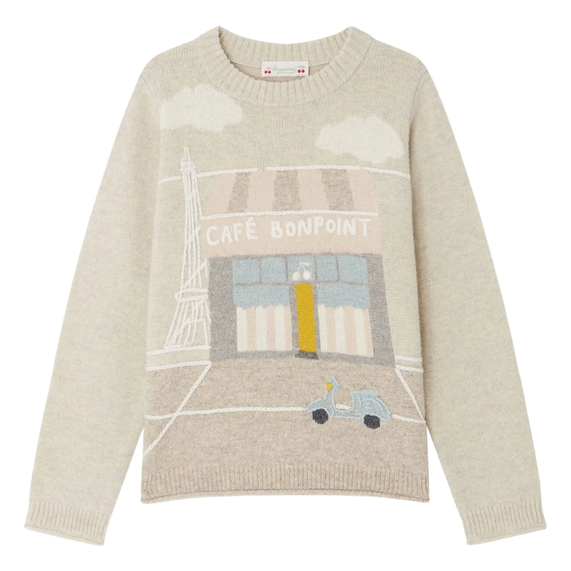 Bonpoint Girls Heather Grey Jodora Wool Sweater