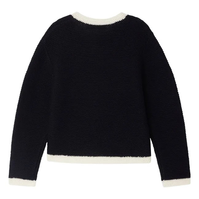 Elaia Wool Cardigan | Navy blue