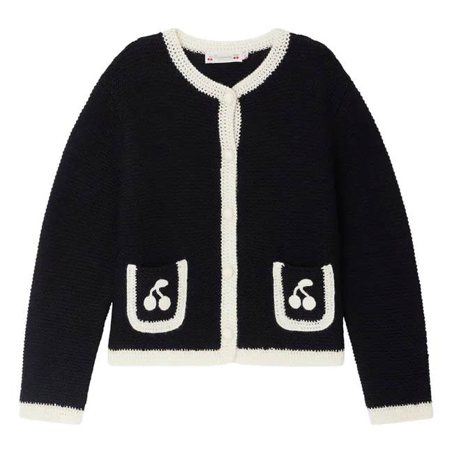 Elaia Wool Cardigan | Navy blue