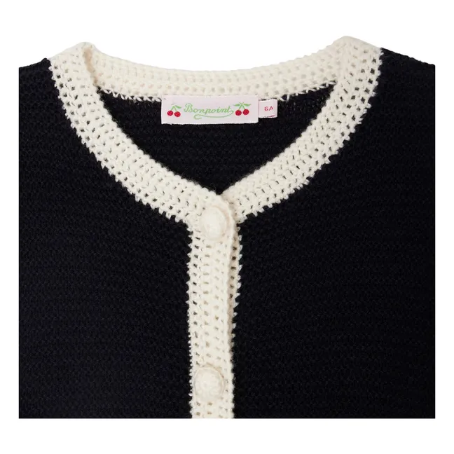 Elaia Wool Cardigan | Navy blue