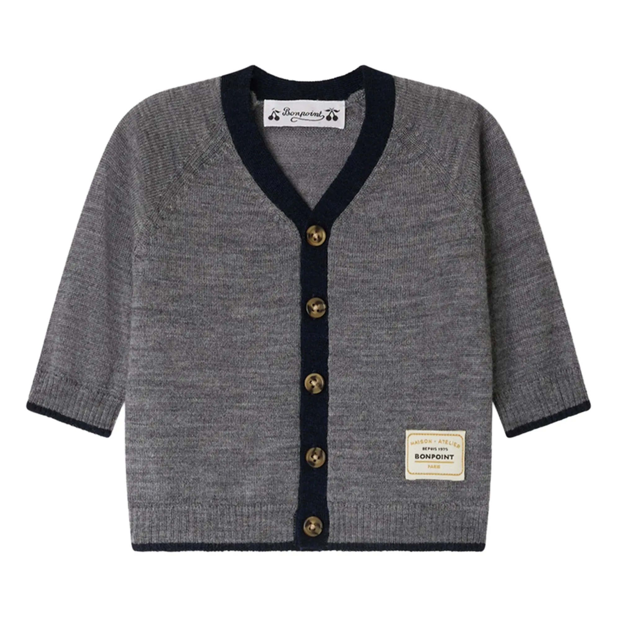 Bonpoint Grey Teotim Wool Cardigan