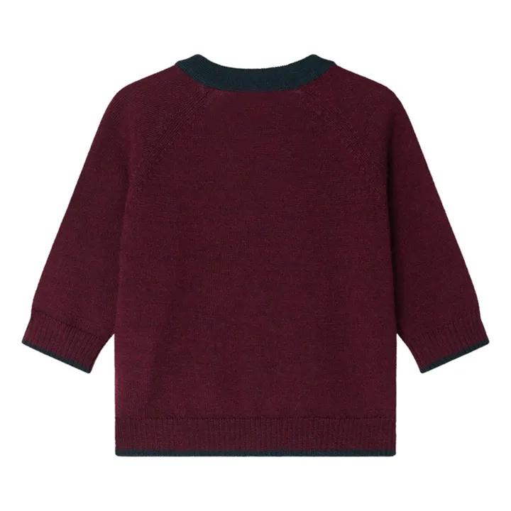 Teotim Wool Cardigan | Burgundy- Product image n°1